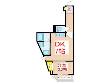 URBAN STYLE鴨池(1DK/4階)の間取り写真