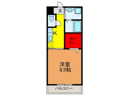 COURT BURROWS(1K/3階)の間取り写真