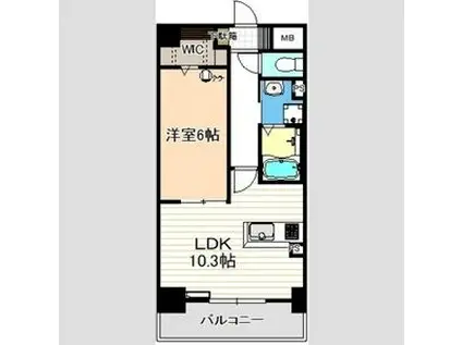 ビアンコネロ(1LDK/4階)の間取り写真