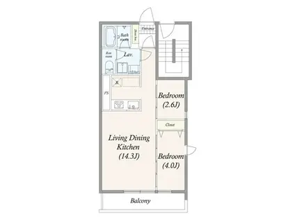 GRAN PASEO三宿 グランパセオ三宿(2LDK/4階)の間取り写真