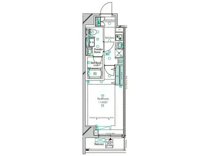 ガリシア四ツ木テラス(1K/7階)の間取り写真