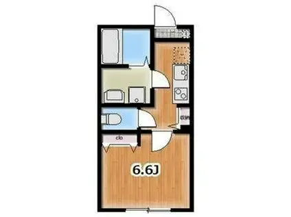 AMBITION相武台前(1K/1階)の間取り写真