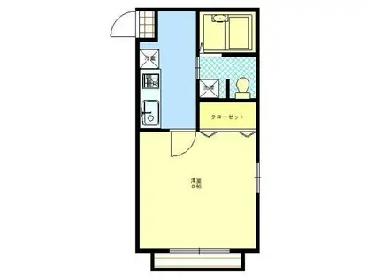 ビルネ雪が坂(1K/1階)の間取り写真