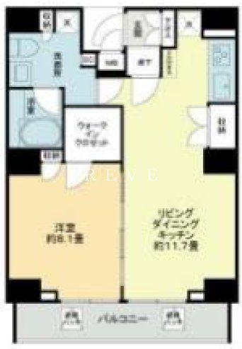 VIOR文京関口(1LDK/11階)の間取り写真