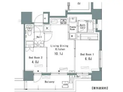 パークアクシス仲御徒町(2LDK/8階)の間取り写真