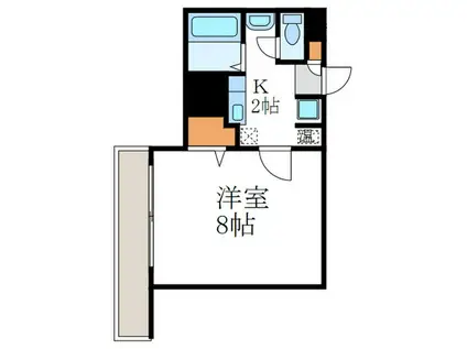 グランコスモ鴨川(1K/4階)の間取り写真