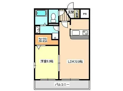 アクアクロス光の森(1LDK/1階)の間取り写真