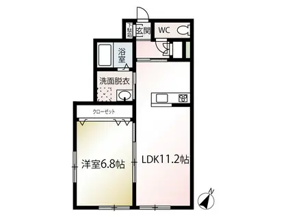 ストーンコート・クオーレ(1LDK/1階)の間取り写真