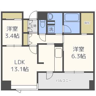エンクレスト博多PREMIER(2LDK/11階)の間取り写真