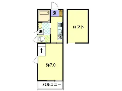 リーブル(1K/1階)の間取り写真