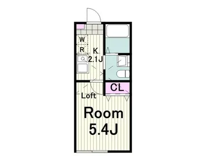 DENあざみ野(1K/2階)の間取り写真