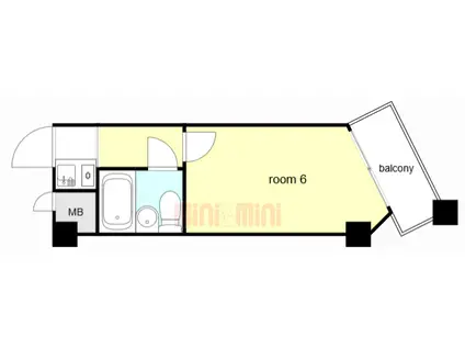 ライオンズマンション 神戸元町第II(1K/11階)の間取り写真