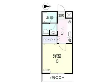 コーポ半田5(1K/1階)の間取り写真