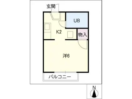 スコットヒル(1K/2階)の間取り写真