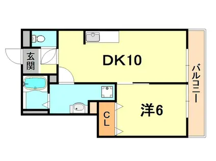ロイヤルメゾン六甲5(1DK/1階)の間取り写真