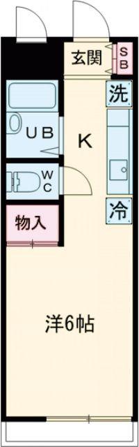 ソレイユ(ワンルーム/2階)の間取り写真