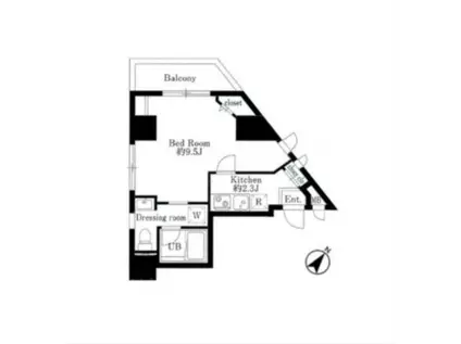 ププレミヤ八丁堀(1K/3階)の間取り写真