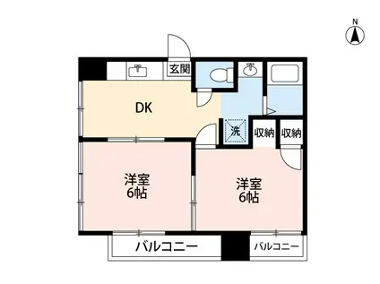 メゾンアリタ(2DK/2階)の間取り写真