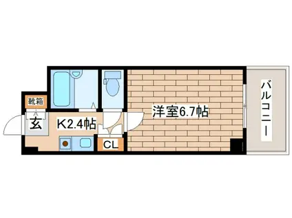ラポート(1K/6階)の間取り写真