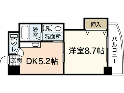 メイプル吉島(1DK/8階)の間取り写真