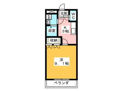 レバンテ(1K/2階)の間取り写真