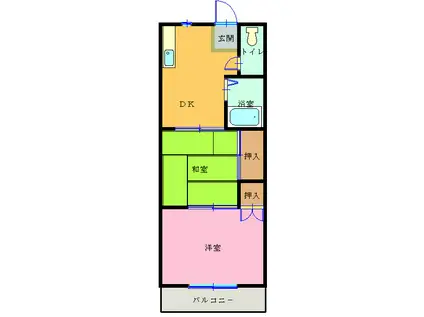 ヴァンベェール(2K/1階)の間取り写真