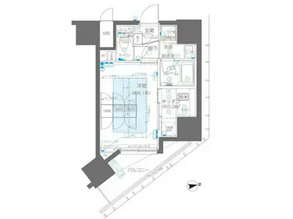 ズーム新宿御苑前 (1K/5階)の間取り写真