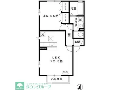 メゾン・ルアーIII(1LDK/1階)の間取り写真