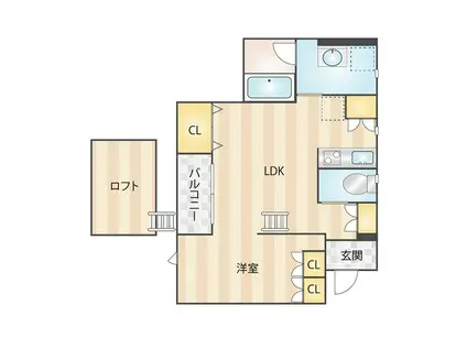 ミルトスハイム(1LDK/2階)の間取り写真