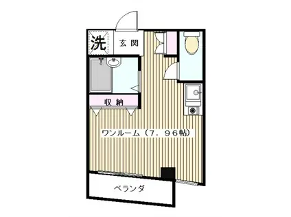 サンフィールドユー(ワンルーム/3階)の間取り写真