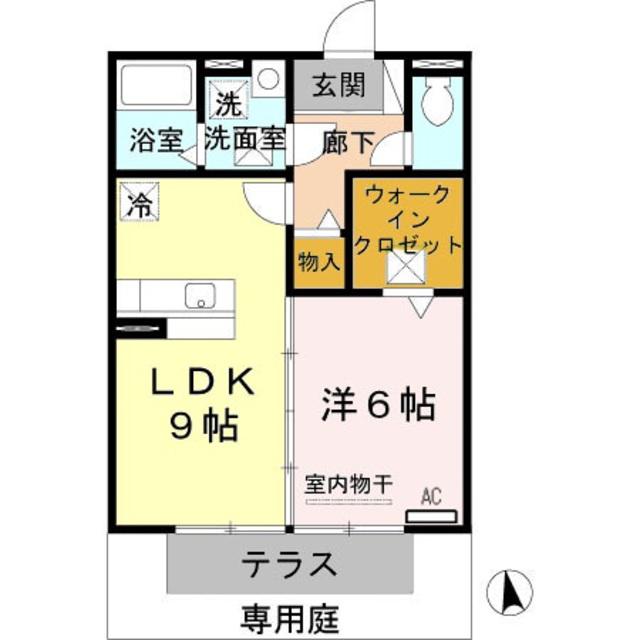 コンフォート(1LDK/1階)の間取り写真