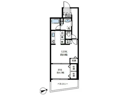 ベルフォート西荻(1LDK/2階)の間取り写真