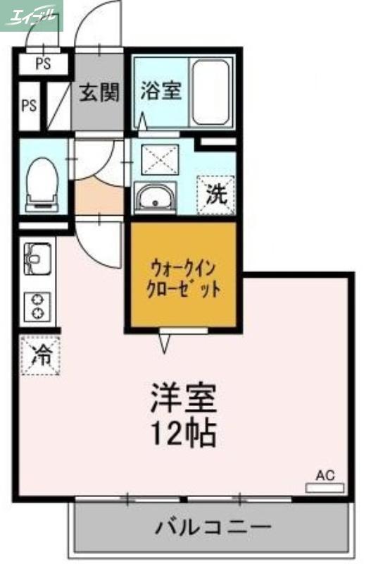 COMODO GIONE B棟(ワンルーム/3階)の間取り写真
