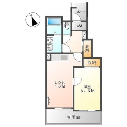 メゾンルミエールK&K(1LDK/1階)の間取り写真