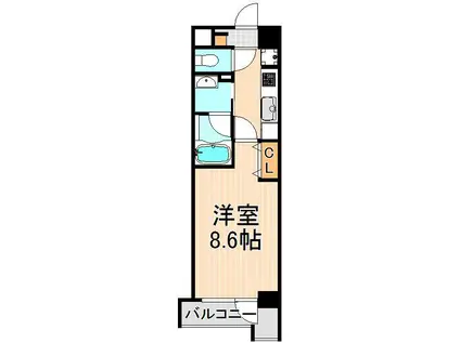 GRACELAND(1K/6階)の間取り写真