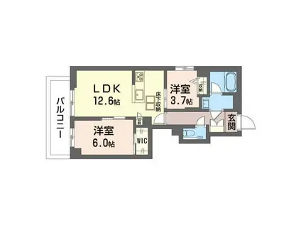 フォース アルカナ(2LDK/1階)の間取り写真