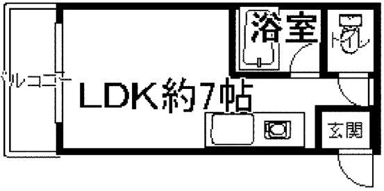 ヴィラージュ久宝園(ワンルーム/1階)の間取り写真
