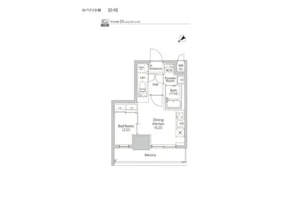 カパリリ小岩(1DK/13階)の間取り写真