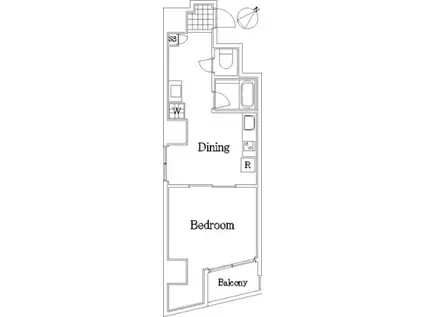 メインステージ入谷(1DK/2階)の間取り写真