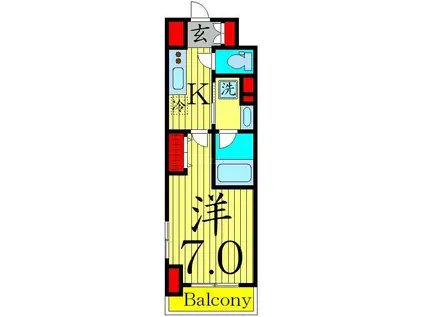 NINE-HARVEST(1K/3階)の間取り写真