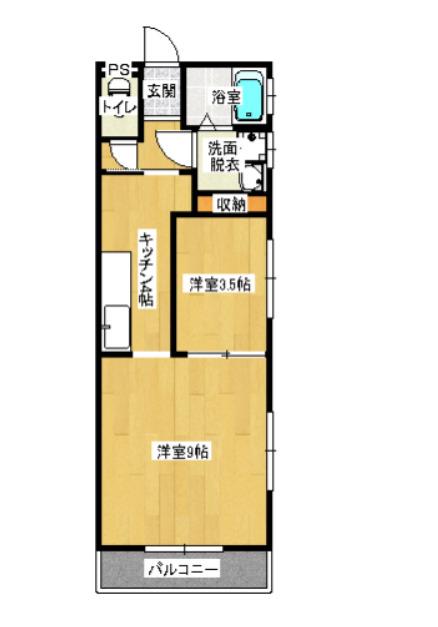 エトワールYUBUNSHAIII(1SK/2階)の間取り写真