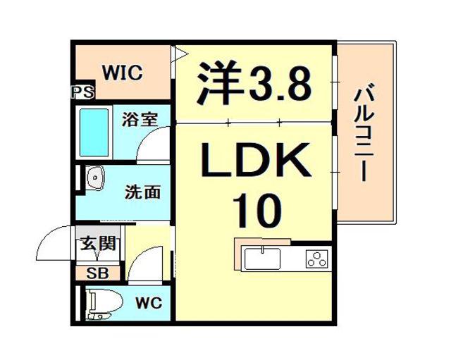 PALACIELO(1LDK/1階)の間取り写真