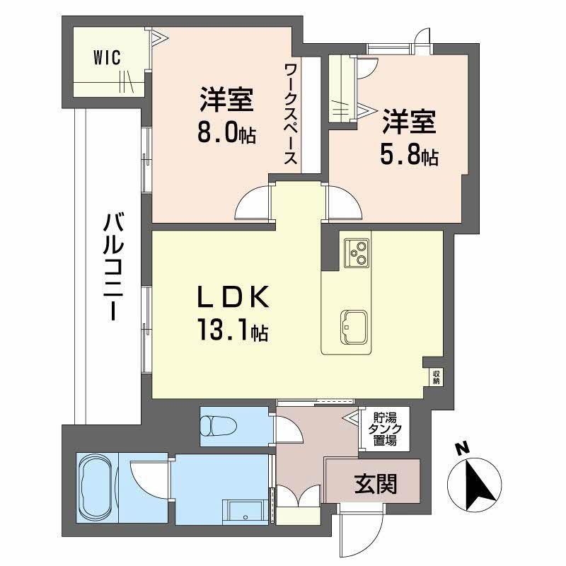 カーサ・レジデンス(2LDK/4階)の間取り写真