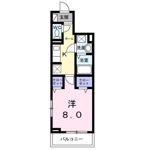 メープルコート小川(1K/3階)の間取り写真