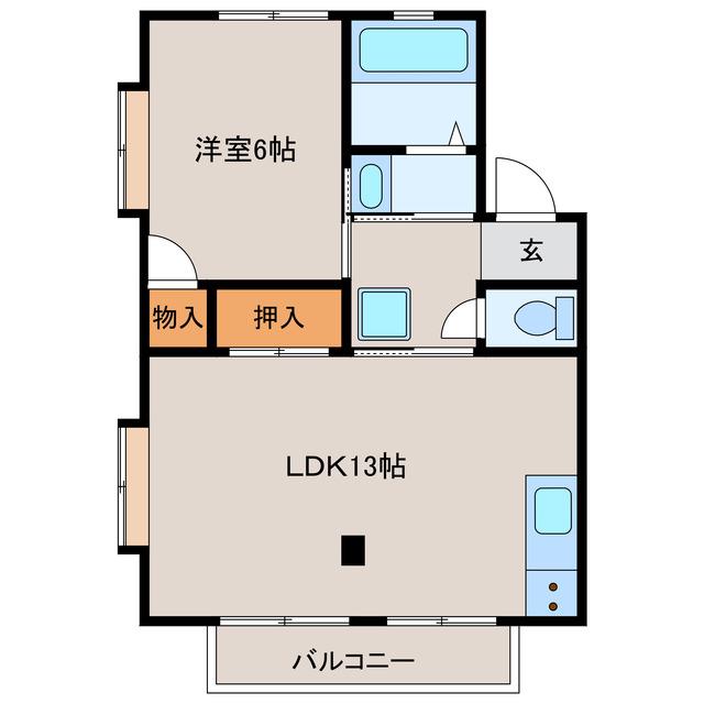 ALTBAU ARAI(1LDK/2階)の間取り写真