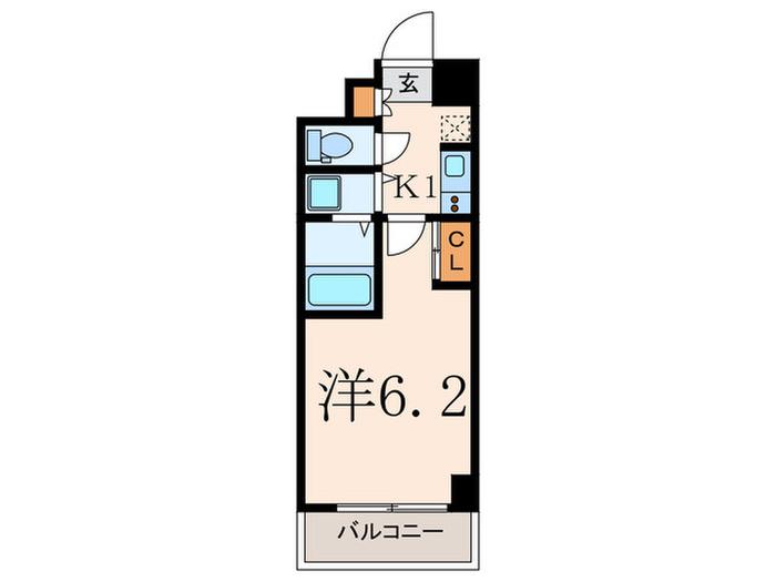 アクサス二子多摩川(1K/3階)の間取り写真