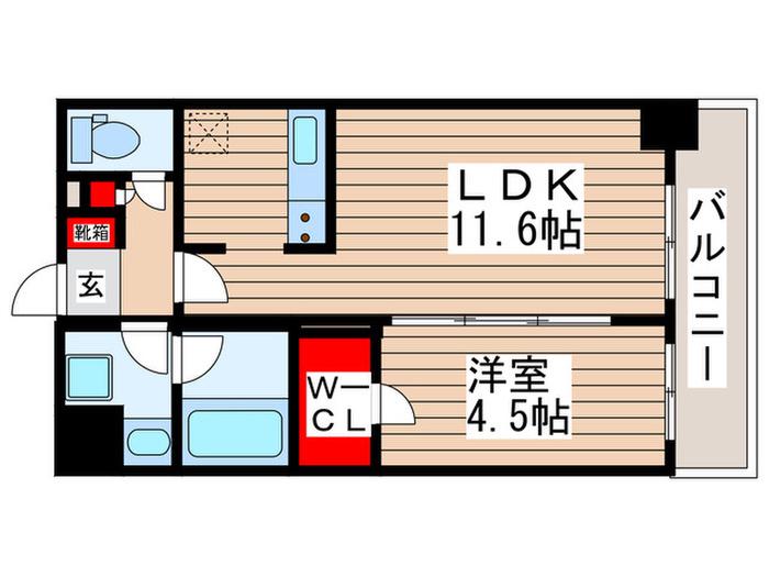 ラグゼナ流山おおたかの森(1LDK/8階)の間取り写真