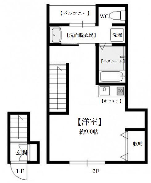 SOLIS翠町(ワンルーム/2階)の間取り写真
