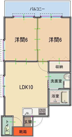 アクト大山(2LDK/3階)の間取り写真