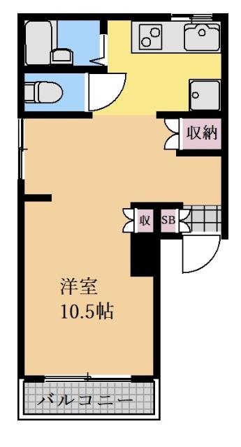 フラット御器所(ワンルーム/1階)の間取り写真